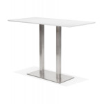 Paris Prix Table Haute Mange-Debout "Pansy" 180cm Blanc & Argent