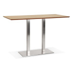 paris prix Table Haute Mange-Debout "Pansy" 180cm Naturel & Argent