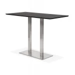 Paris Prix Table Haute Mange-Debout "Pansy" 180cm Noir & Argent