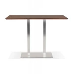 Paris Prix Table Haute Mange-Debout "Pansy" 180cm Noyer & Argent