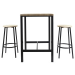 paris prix Table Mange Debout & 2 Tabourets "Loka" 86cm Noir