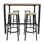 paris prix Table Mange Debout & 4 Tabourets "Loka" 100cm Noir