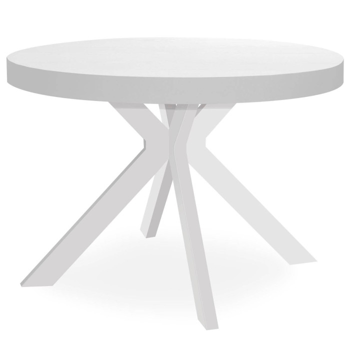 Paris Prix Table Ronde Extensible "Zefane" 110-260cm Blanc