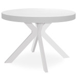 paris prix Table Ronde Extensible "Zefane" 110-260cm Blanc