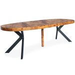 Paris Prix Table Ronde Extensible "Zefane" 110-260cm Noir & Noyer