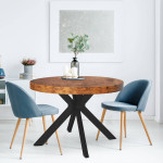 Paris Prix Table Ronde Extensible "Zefane" 110-260cm Noir & Noyer