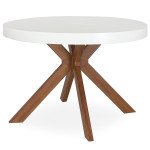 paris prix Table Ronde Extensible "Zefane" 160-260cm Blanc