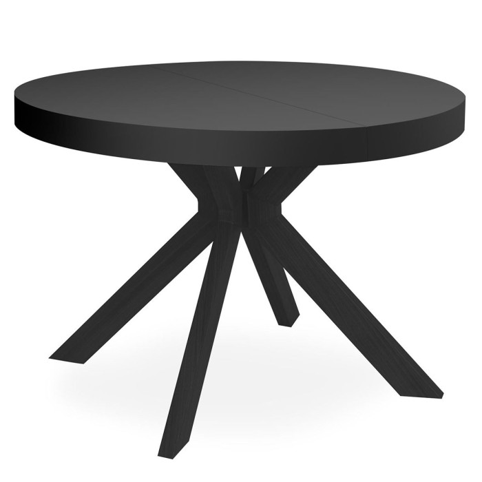 Paris Prix Table Ronde Extensible "Zefane" 160-260cm Noir