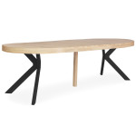Paris Prix Table Ronde Extensible "Zefane" 160-260cm Noir & Chêne