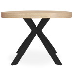 Paris Prix Table Ronde Extensible "Zefane" 160-260cm Noir & Chêne