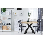 Paris Prix Table Ronde Extensible "Zefane" 160-260cm Noir & Chêne