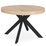 paris prix Table Ronde Extensible "Zefane" 160-260cm Noir & Chêne