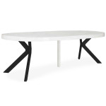 Paris Prix Table Ronde Extensible "Zefane" 160-260cm Noir & Effet Marbre
