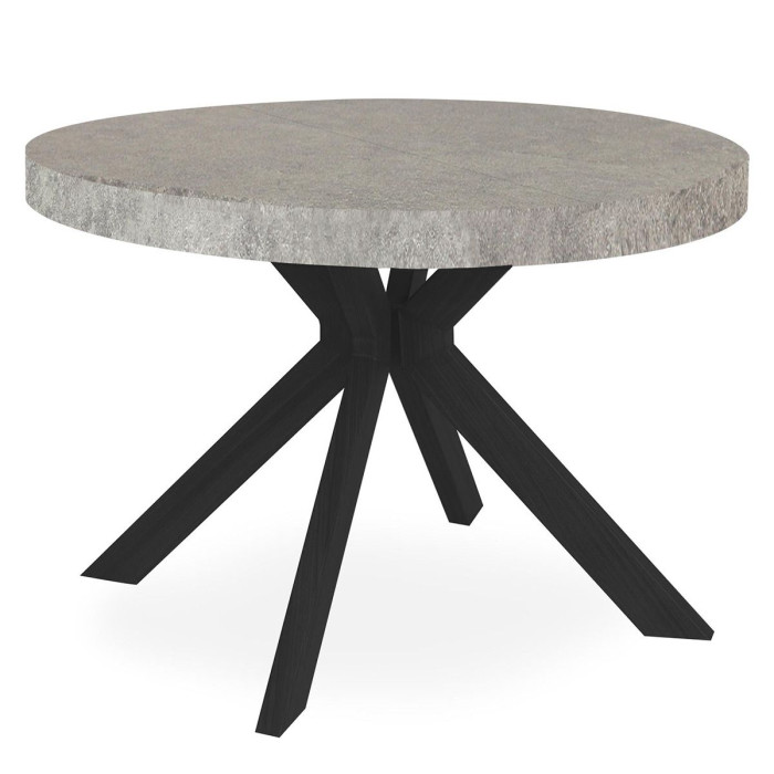 Paris Prix Table Ronde Extensible "Zefane" 160-260cm Noir & Gris