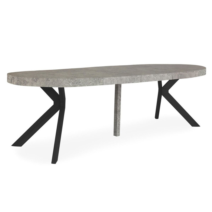 Paris Prix Table Ronde Extensible "Zefane" 160-260cm Noir & Gris
