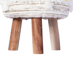 Paris Prix Tabouret Bohème Fait à La Main "Bohist IV" 50cm Crème & Kaki