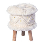 paris prix Tabouret Bohème Fait à la Main "Bohist V" 50cm Crème