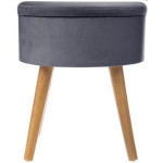 Paris Prix Tabouret Coffre Scandinave "Tess" 44cm Gris Foncé