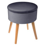 paris prix Tabouret Coffre Scandinave "Tess" 44cm Gris Foncé