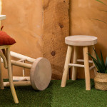 Paris Prix Tabouret D'Appoint En Bois "Nyar" 41cm Naturel