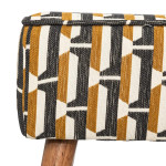 Paris Prix Tabouret D'Appoint Jacquard "Chiara" 42cm Noir & Ocre