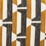 Paris Prix Tabouret D'Appoint Jacquard "Chiara" 42cm Noir & Ocre