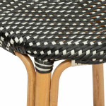 Paris Prix Tabouret De Bar Bistrot En Rotin "Trecia" 66cm Noir