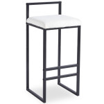 Paris Prix Tabouret De Bar Bouclette "Dakota" 80cm Crème & Noir