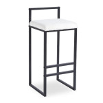 paris prix Tabouret de Bar Bouclette "Dakota" 80cm Crème & Noir