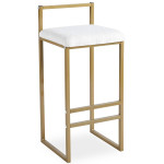 Paris Prix Tabouret De Bar Bouclette "Dakota" 80cm Crème & Or