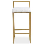 Paris Prix Tabouret De Bar Bouclette "Dakota" 80cm Crème & Or