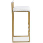 Paris Prix Tabouret De Bar Bouclette "Dakota" 80cm Crème & Or