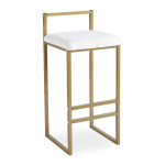 paris prix Tabouret de Bar Bouclette "Dakota" 80cm Crème & Or