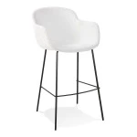 paris prix Tabouret de Bar Bouclette "Emmanuel" 107cm Blanc