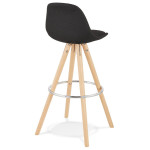 Paris Prix Tabouret De Bar Design "Cariboa" 97cm Noir & Beige