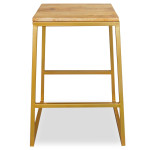 Paris Prix Tabouret De Bar Design "Confieta" 61cm Or & Naturel