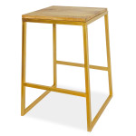 paris prix Tabouret de Bar Design "Confieta" 61cm Or & Naturel