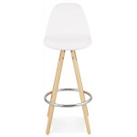 Paris Prix Tabouret De Bar Design "Jimmie" 87cm Blanc & Naturel