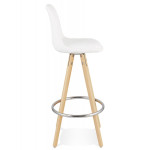 Paris Prix Tabouret De Bar Design "Jimmie" 87cm Blanc & Naturel