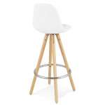 Paris Prix Tabouret De Bar Design "Jimmie" 87cm Blanc & Naturel