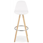 Paris Prix Tabouret De Bar Design "Jimmie" 97cm Blanc & Naturel