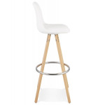 Paris Prix Tabouret De Bar Design "Jimmie" 97cm Blanc & Naturel