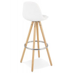 Paris Prix Tabouret De Bar Design "Jimmie" 97cm Blanc & Naturel