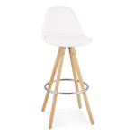 paris prix Tabouret de Bar Design "Jimmie" 97cm Blanc & Naturel