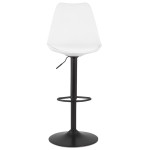 Paris Prix Tabouret De Bar Design "Matrioka" 123cm Blanc & Noir