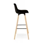 Paris Prix Tabouret De Bar Design "Shawn" 89cm Noir & Naturel