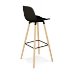 Paris Prix Tabouret De Bar Design "Shawn" 89cm Noir & Naturel