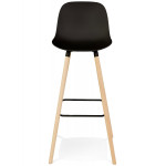 Paris Prix Tabouret De Bar Design "Shawn" 96cm Noir & Naturel