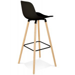 Paris Prix Tabouret De Bar Design "Shawn" 96cm Noir & Naturel