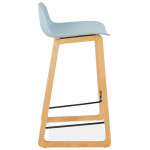 Paris Prix Tabouret De Bar Design "Toki" 87cm Bleu & Naturel